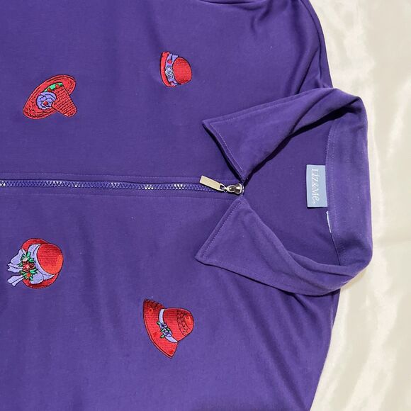 Red Hat Society Full Zip Sweatshirt Cardigan Jacket Purple Embellished - Picture 7 of 13